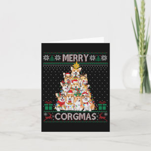 Carte Joyeux Corgmas Doux moche Funny Corgi Noël T