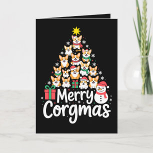 Carte Joyeux Corgmas Noël Corgi Chien Arbre Bonhomme de