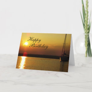 Carte Joyeux coucher du soleil d'anniversaire