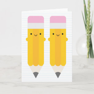 Carte Joyeux crayons Kawaii