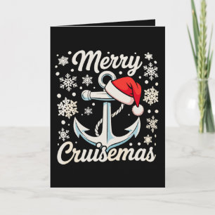 Carte Joyeux Cruisemas Ancre Chapeau de Père Noël Noël C
