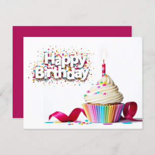 Carte Joyeux Cupcake d'anniversaire