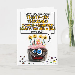 Carte Joyeux Cupcake d'anniversaire - 100 ans