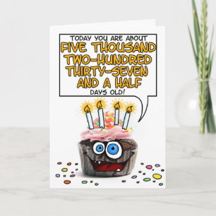 Carte Joyeux Cupcake d'anniversaire - 14 ans