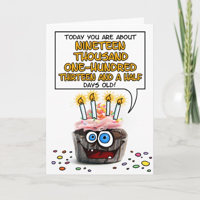 Carte Joyeux Cupcake d'anniversaire - 52 ans (Devant)