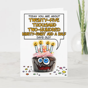 Carte Joyeux Cupcake d'anniversaire - 69 ans