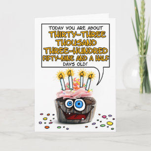 Carte Joyeux Cupcake d'anniversaire - 91 ans