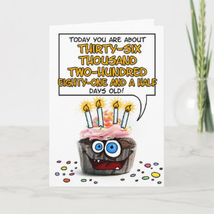 Carte Joyeux Cupcake d'anniversaire - 99 ans