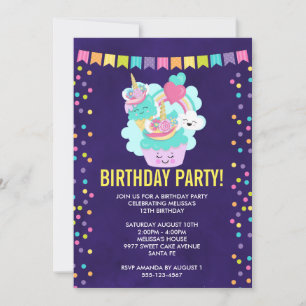 Carte Joyeux Cupcake et crème glacée fête d'anniversaire