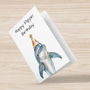 Carte Joyeux Dauphin d'anniversaire de Flippin