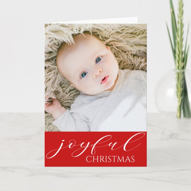 Carte Joyeux de Noël du bébé - PHOTO DE VOTRE BÉBÉ (Devant)