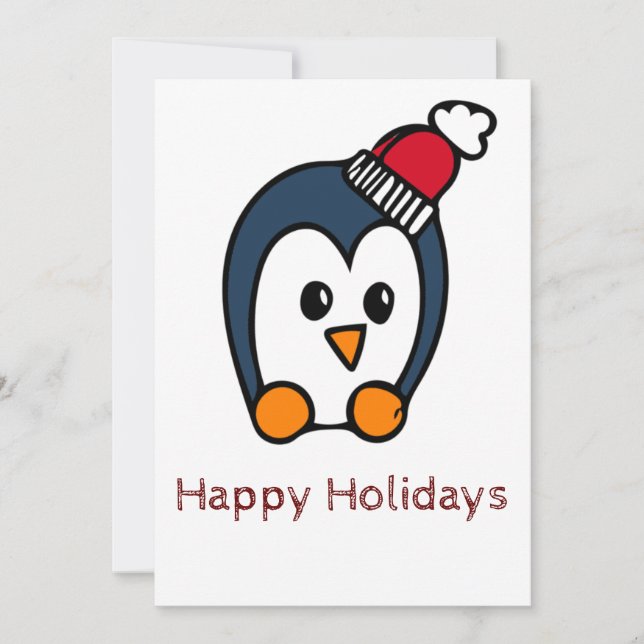 Carte Joyeux de vacances Penguin (Devant)