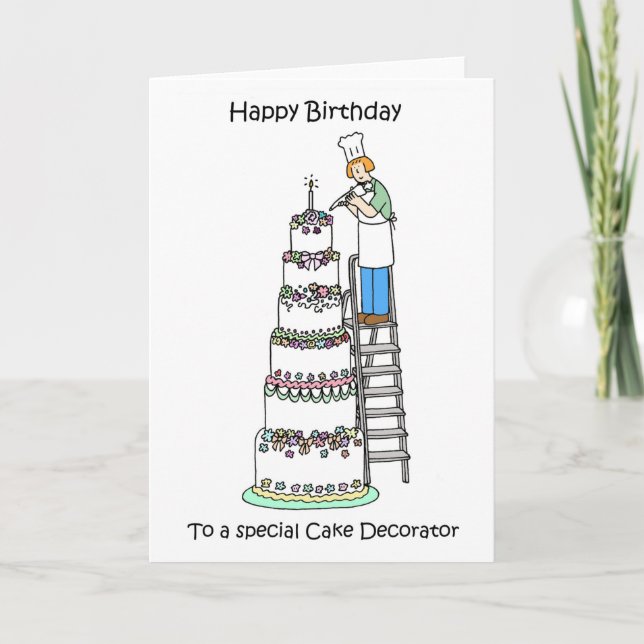 Carte Joyeux décorateur de gâteaux d'anniversaire (Devant)