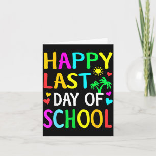 Carte Joyeux dernier jour d'école enfants enseignant élè