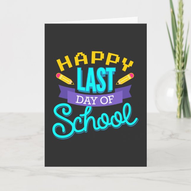 Carte Joyeux Dernier Jour D'École Étudiant D'Été (Devant)