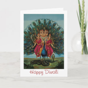 Carte Joyeux Diwali avec déesse indienne