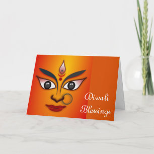 Carte Joyeux Diwali avec Durga