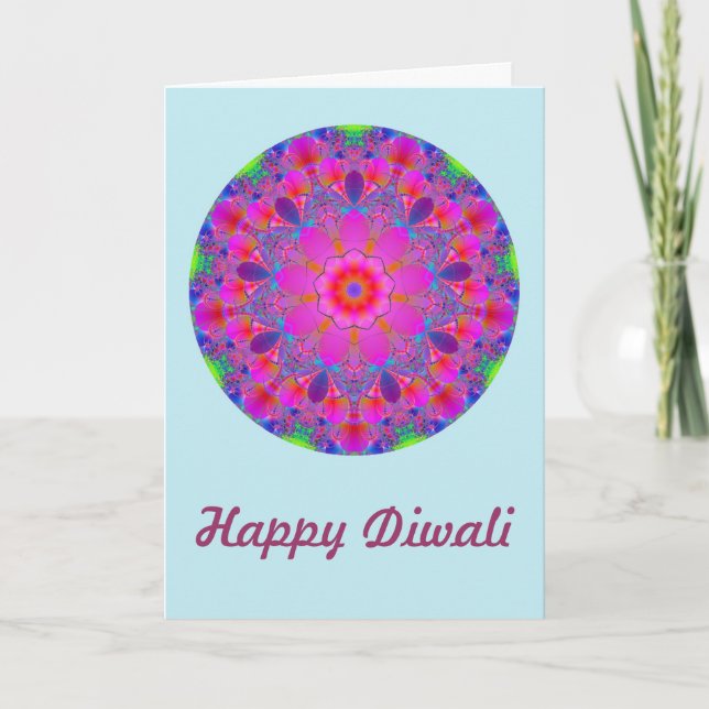 Carte Joyeux Diwali avec mantra texte personnalisé (Devant)