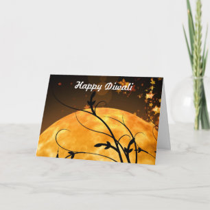 Carte Joyeux Diwali avec texte personnalisé clair de lun