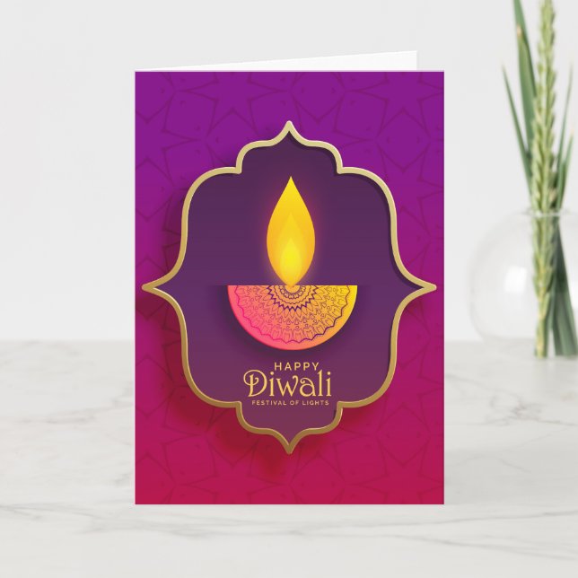 Carte Joyeux Diwali Deepawali Indian Festival of Lights (Devant)