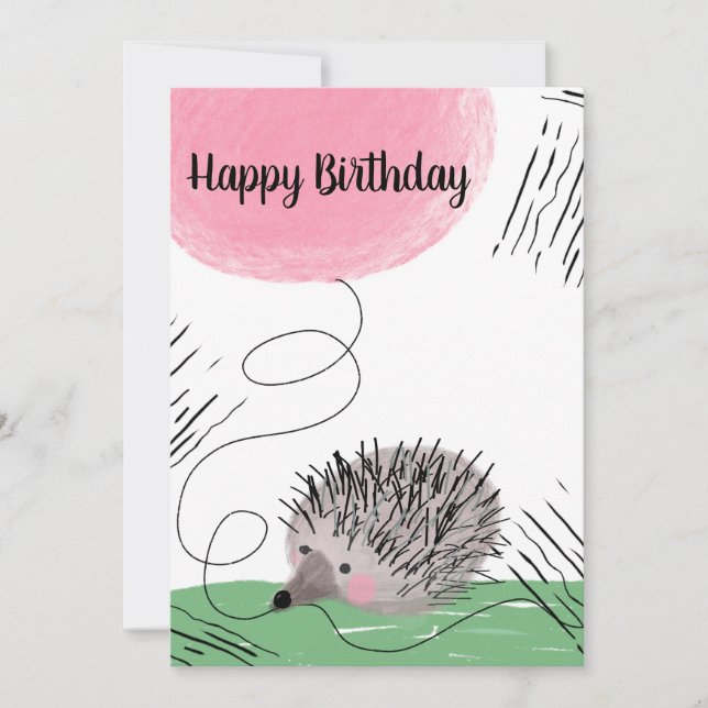 Carte Joyeux Doodle Happy Birthday Watercolor (Devant)
