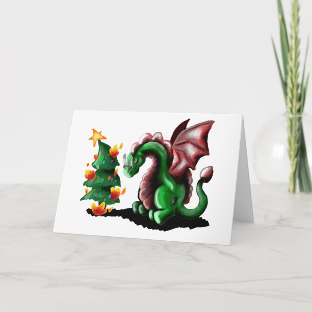 Carte Joyeux dragon de Noël (Devant)