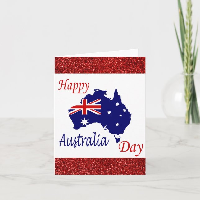 Carte Joyeux drapeau australien de la fête australienne (Devant)