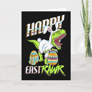 Carte Joyeux Eastrawr Mignon Trex Dinosaure Lapin de Pâq