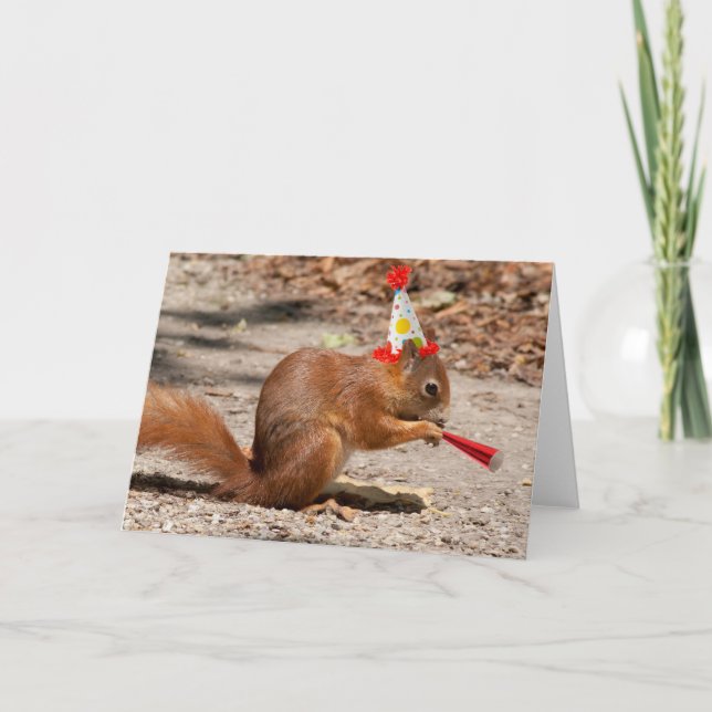 Carte Joyeux écureuil d'anniversaire (Devant)