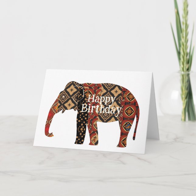 Carte Joyeux éléphant d'anniversaire (Devant)
