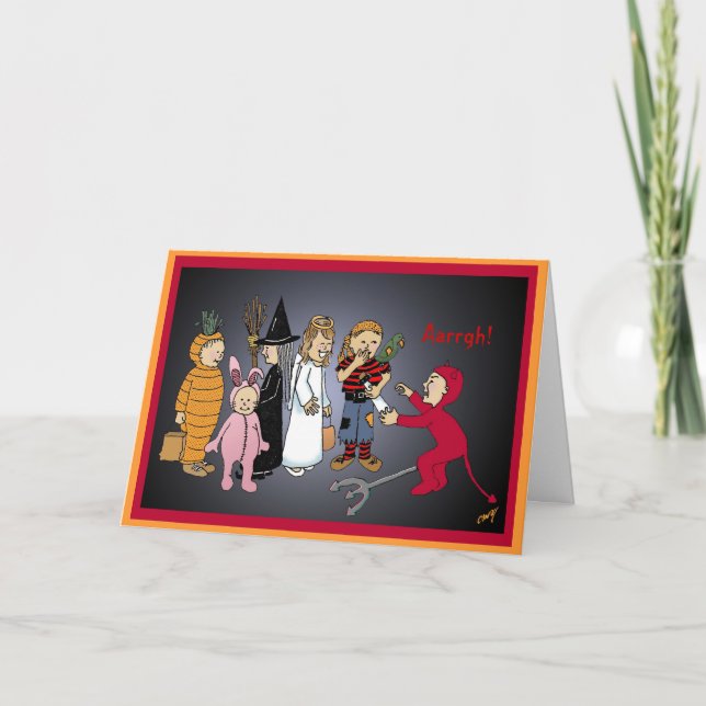 Carte Joyeux Enfants D'Halloween, Aarrgh ! (Devant)