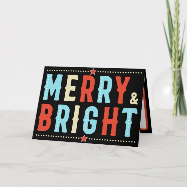 Carte Joyeux et brillant Noël coloré (Devant)