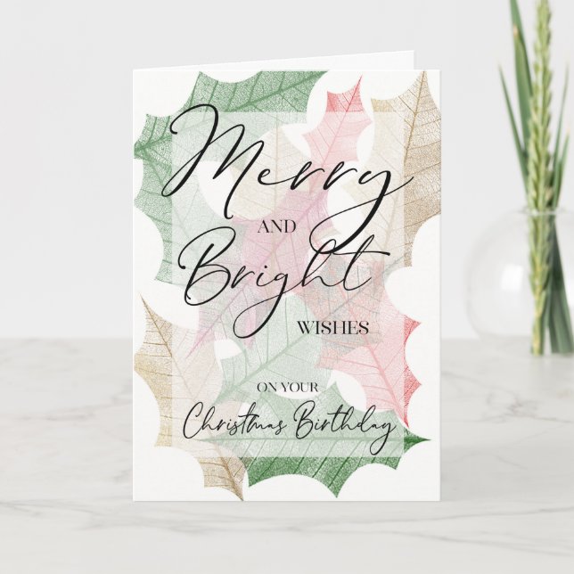 Carte Joyeux et brillant Noël Holly (Devant)