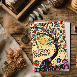 Carte Joyeux et heureux de se bien bientôt Arbre Whimsic