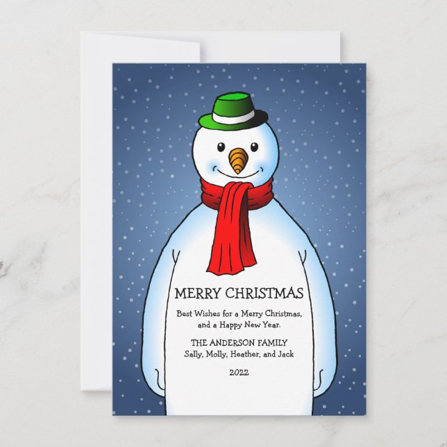 Carte Joyeux et heureux Snowman (Devant)