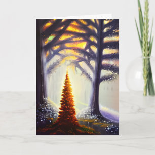 Carte Joyeux et lumineux   Petit arbre de Noël illuminé