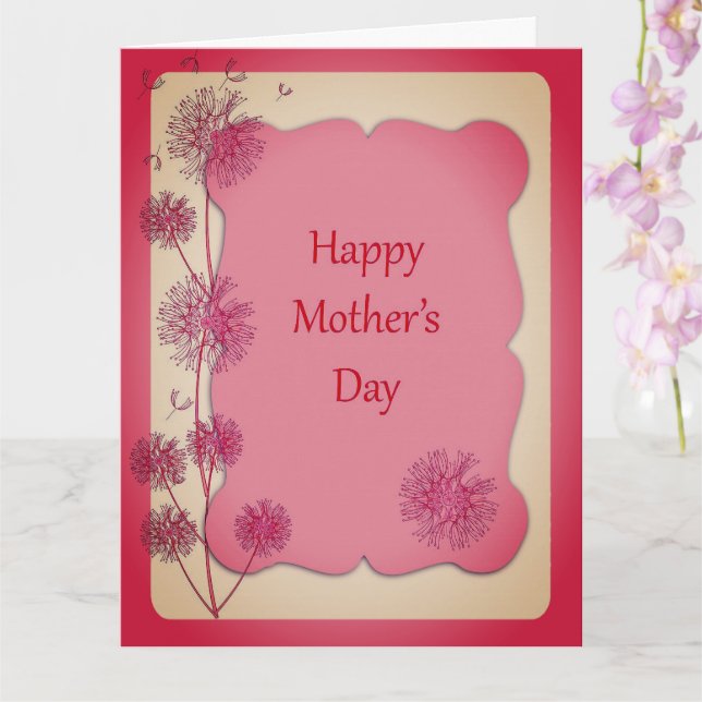 Carte Joyeux Fête des Mères Rose Trim & Dandelion Grande (Orchidée)