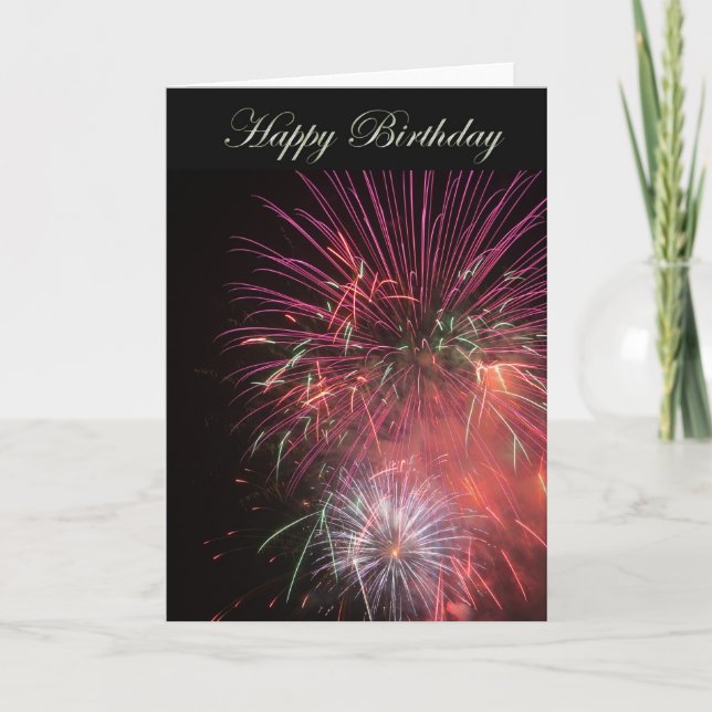 Carte Joyeux feu d'artifice d'anniversaire (Devant)