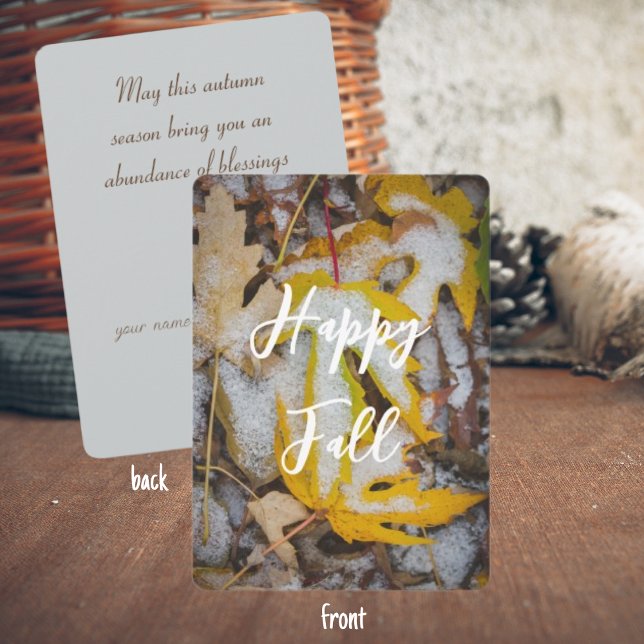 Carte Joyeux Feuilles Jaunes de automne (Créateur téléchargé)