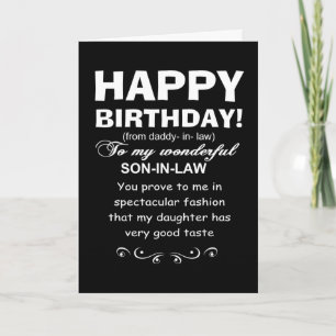 Carte Joyeux fils d'anniversaire en droit