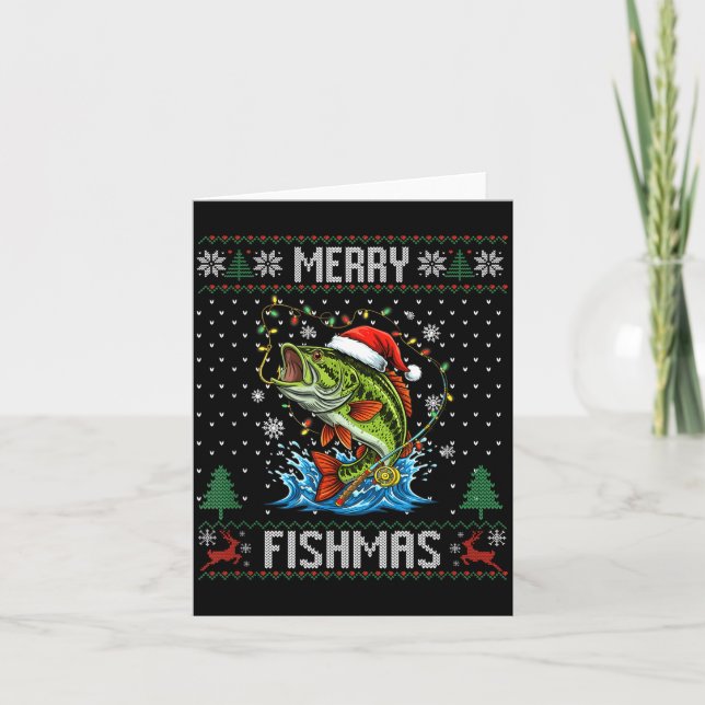 Carte Joyeux Fishmas B Fish Noël Pêche Sweat Ugly (Devant)