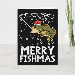 Carte Joyeux Fishmas Poisson Pêche Xmas Noël Papa Hommes