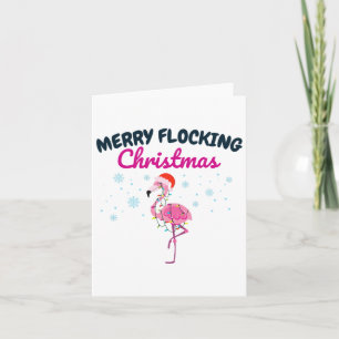 Carte Joyeux flocage Noël Tropical Flamant rose Floride