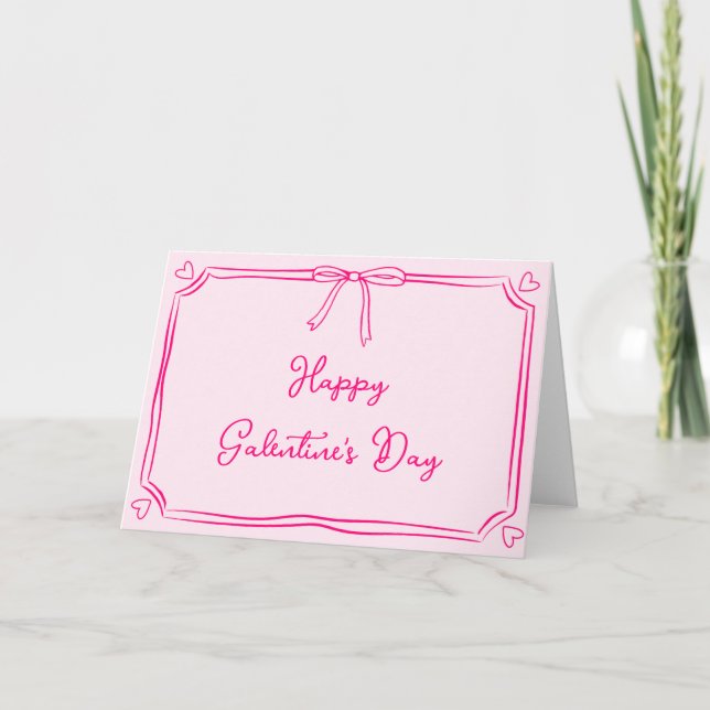 Carte Joyeux Galentine's Day Girly Pink Gal ami Pal (Devant)