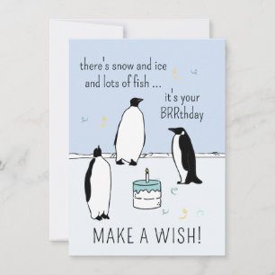 Carte Joyeux gâteau d'anniversaire BRRthday Penguin Fair