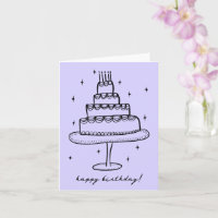Joyeux gâteau d'anniversaire Whimsical Sketch Dood