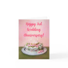 Joyeux gâteau du 3e anniversaire du Mariage