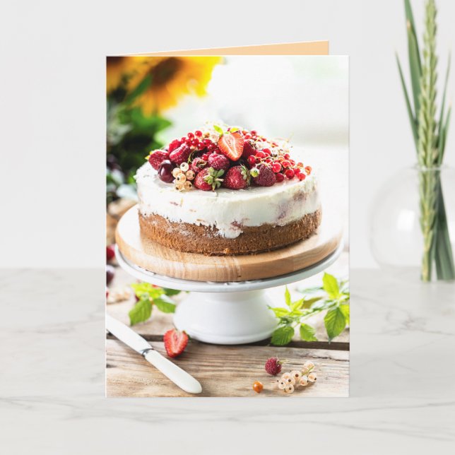 Carte Joyeux gâteau Yummy d'anniversaire (Devant)