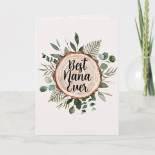 Carte Joyeux grand-parents Jour Bois rustique et feuilla