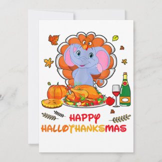 Carte Joyeux Hallo Elephant Boire Vin Merci Cadeau